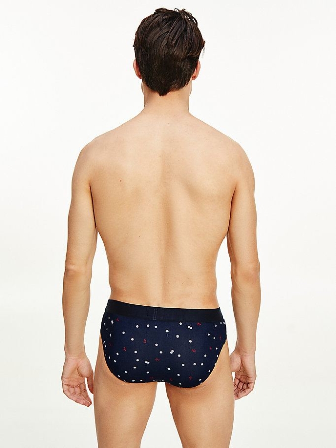 Tommy Hilfiger All-Over Print Baumwoll Briefs Unterwäsche Herren Blau | AT895WQZI