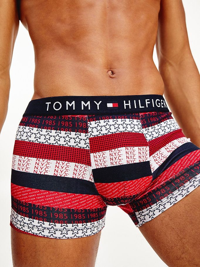 Tommy Hilfiger All-Over Print Baumwoll Trunks Unterwäsche Herren Stripes | AT196KWQL