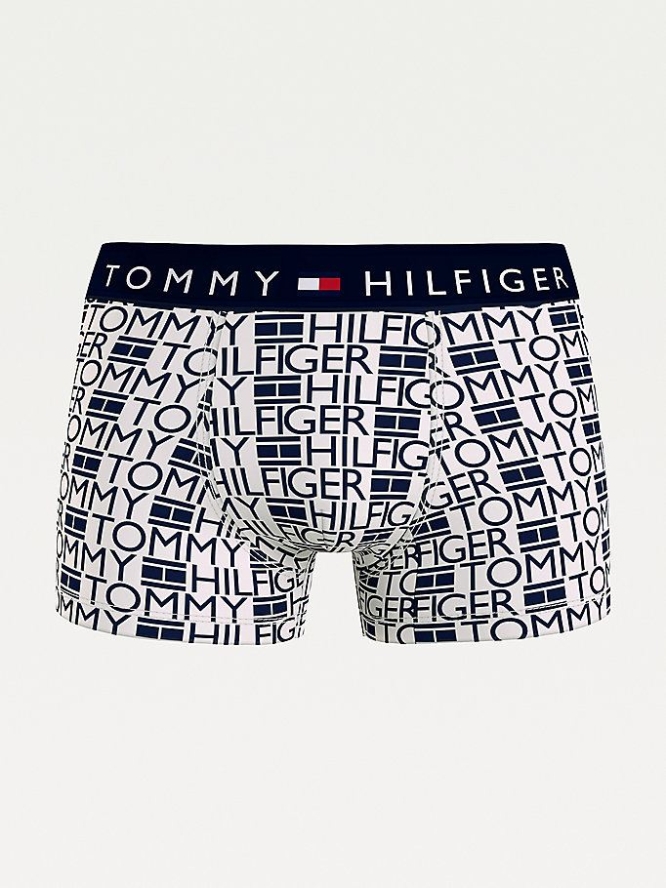 Tommy Hilfiger All-Over Print Baumwoll Trunks Unterwäsche Herren Weiß | AT546KOLC