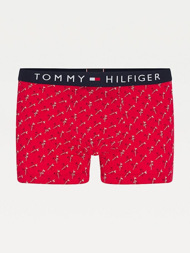 Tommy Hilfiger All-Over Print Baumwoll Trunks Unterwäsche Herren Rot | AT629CQNK