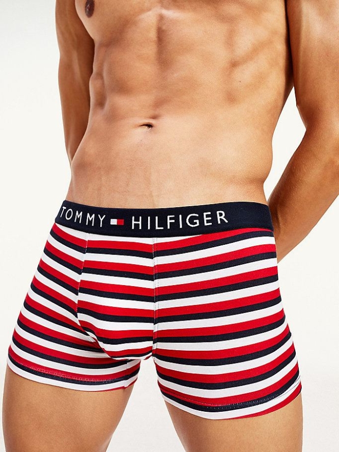 Tommy Hilfiger All-Over Print Baumwoll Trunks Unterwäsche Herren Rot | AT681VXPN