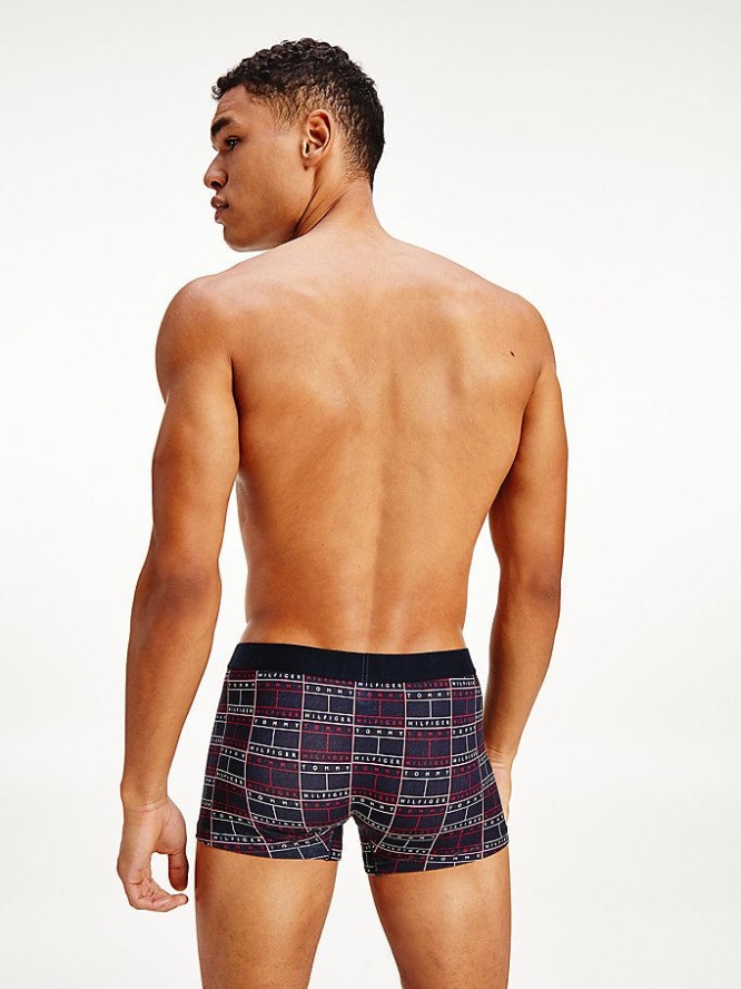 Tommy Hilfiger All-Over Print Baumwoll Trunks Unterwäsche Herren Rot | AT714KLUB