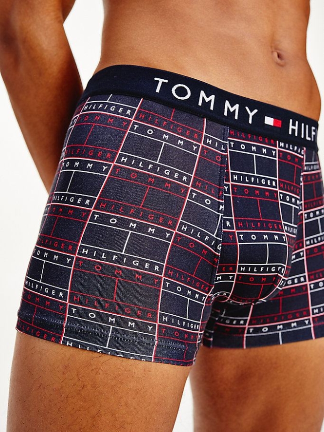 Tommy Hilfiger All-Over Print Baumwoll Trunks Unterwäsche Herren Rot | AT714KLUB