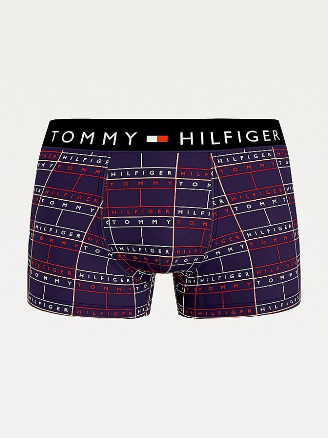 Tommy Hilfiger All-Over Print Baumwoll Trunks Unterwäsche Herren Rot | AT714KLUB