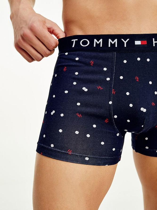 Tommy Hilfiger All-Over Print Baumwoll Trunks Unterwäsche Herren Blau | AT827FGZE