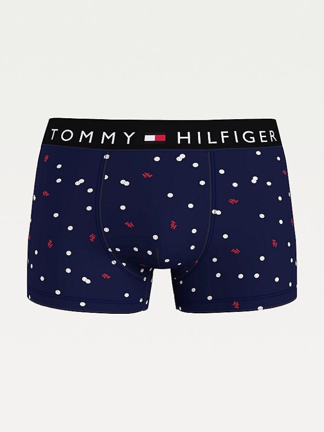 Tommy Hilfiger All-Over Print Baumwoll Trunks Unterwäsche Herren Blau | AT827FGZE