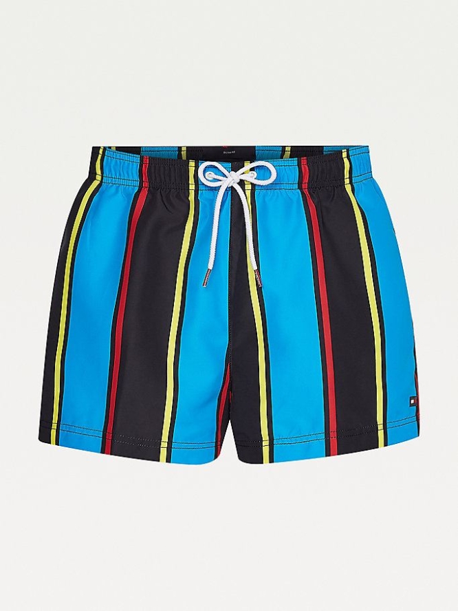 Tommy Hilfiger Archive Stripe Kurzes Length Swim Bademode Herren Schwarz | AT784LDKE