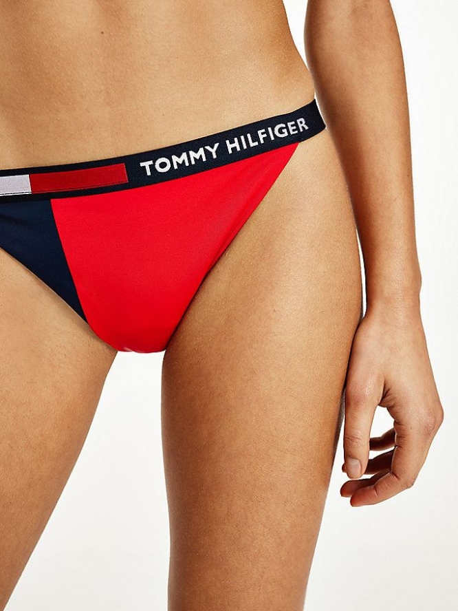 Tommy Hilfiger Back Logo Klassische Bikini Bottoms Bademode Damen Blau | AT649DZEM