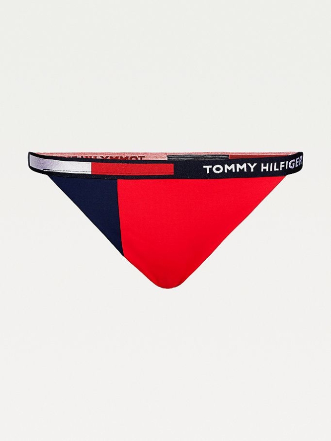 Tommy Hilfiger Back Logo Klassische Bikini Bottoms Bademode Damen Blau | AT649DZEM