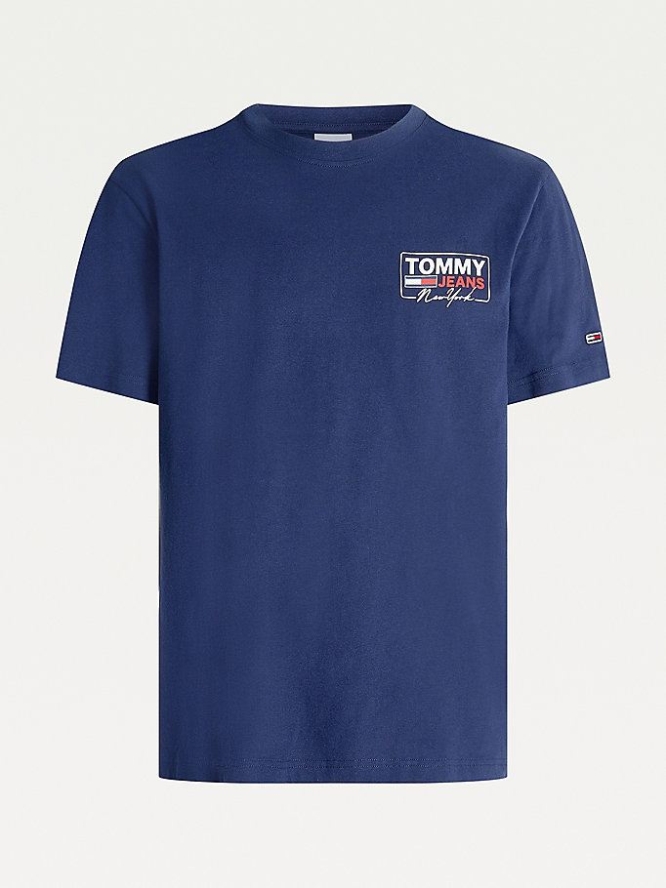 Tommy Hilfiger Back Logo Soft Organic Baumwoll T-shirts Herren Hellnavy | AT842KCWE