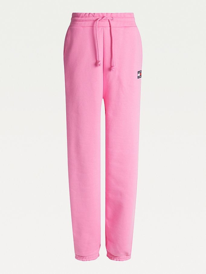 Tommy Hilfiger Badge Relaxed Fit Jogginghose Damen Rosa | AT346TQPI