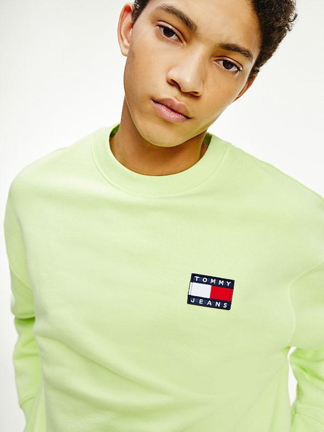 Tommy Hilfiger Badge Relaxed Fit Sweatshirts Herren Hellgrün | AT345EBAU