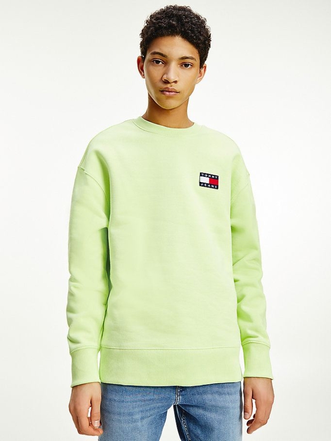 Tommy Hilfiger Badge Relaxed Fit Sweatshirts Herren Hellgrün | AT345EBAU