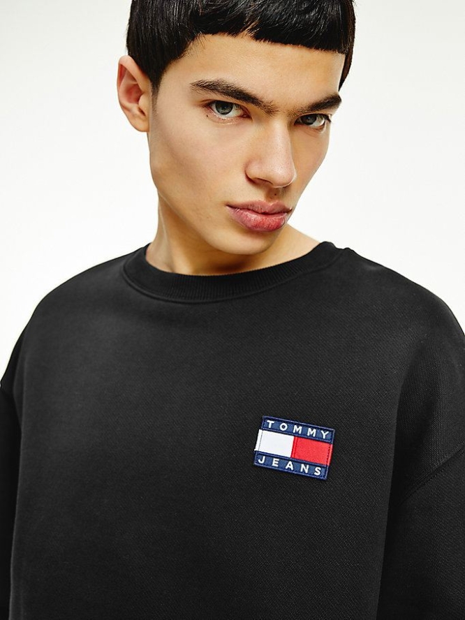 Tommy Hilfiger Badge Relaxed Fit Sweatshirts Herren Schwarz | AT360UQTS