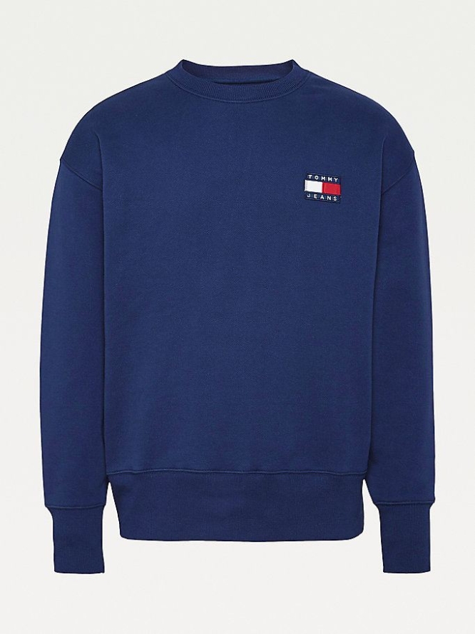 Tommy Hilfiger Badge Relaxed Fit Sweatshirts Herren Hellnavy | AT698IZON