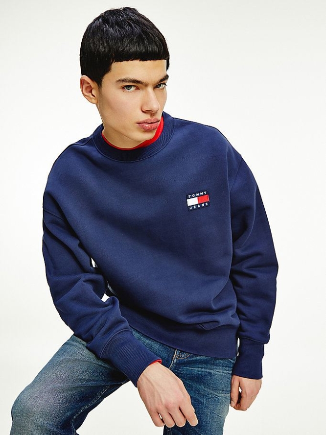 Tommy Hilfiger Badge Relaxed Fit Sweatshirts Herren Hellnavy | AT698IZON