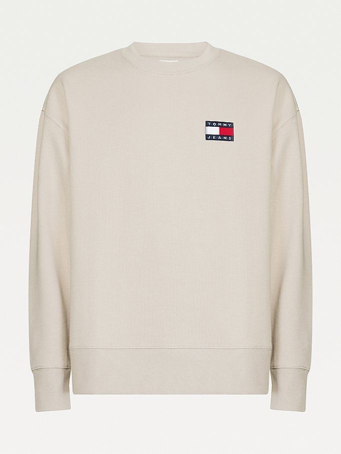 Tommy Hilfiger Badge Relaxed Fit Sweatshirts Herren Beige | AT869CXRA