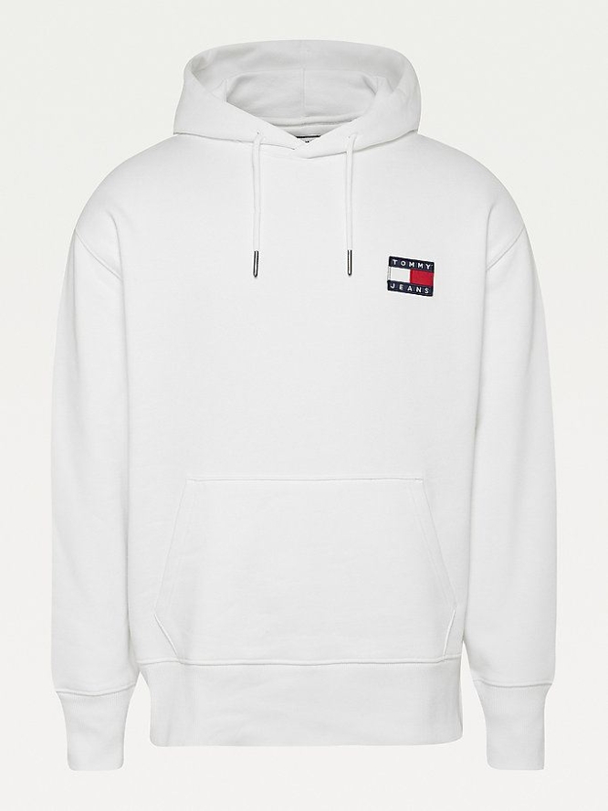 Tommy Hilfiger Badge Relaxed Hoodie Herren Weiß | AT105RCNQ