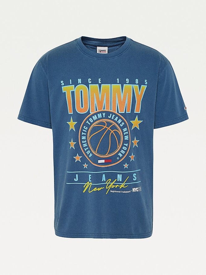 Tommy Hilfiger Basketball Graphic Organic Baumwoll T-shirts Herren Hellnavy | AT086QSWJ