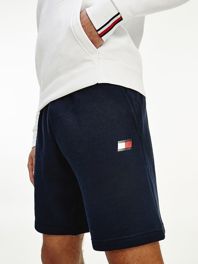 Tommy Hilfiger Baumwoll Fleece Jogger Kurze Hose Herren Dunkelblau | AT183PVYO