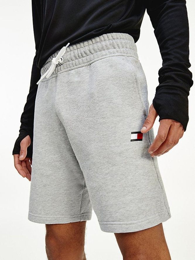 Tommy Hilfiger Baumwoll Fleece Jogger Kurze Hose Herren Grau | AT352YJVS