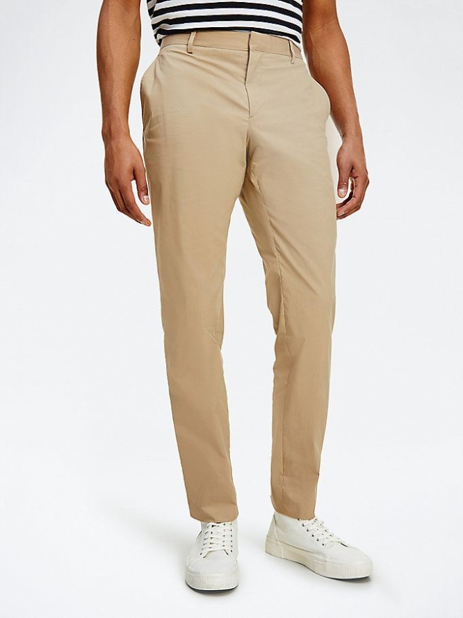 Tommy Hilfiger Baumwoll Hosen Herren Beige | AT629GJPA