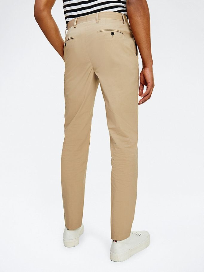 Tommy Hilfiger Baumwoll Hosen Herren Beige | AT629GJPA