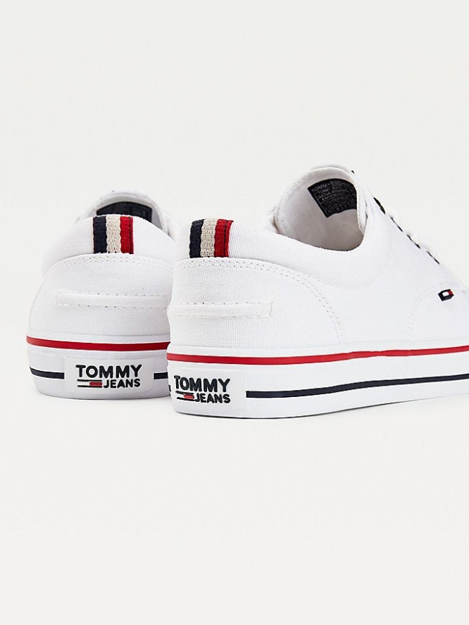 Tommy Hilfiger Baumwoll Low-Top Sneakers Herren Weiß | AT158WQBU