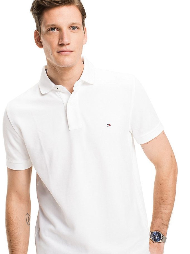 Tommy Hilfiger Baumwoll Polo Shirts Herren Weiß | AT240RIPG