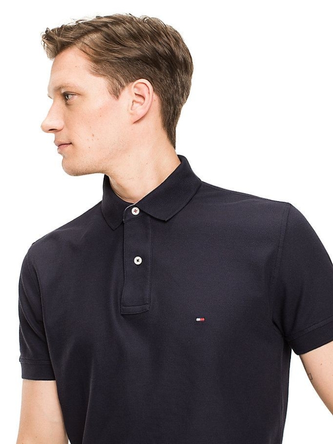 Tommy Hilfiger Baumwoll Polo Shirts Herren Dunkelblau | AT712NGYS