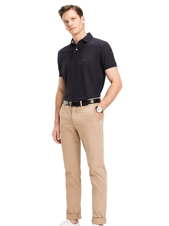 Tommy Hilfiger Baumwoll Polo Shirts Herren Dunkelblau | AT712NGYS