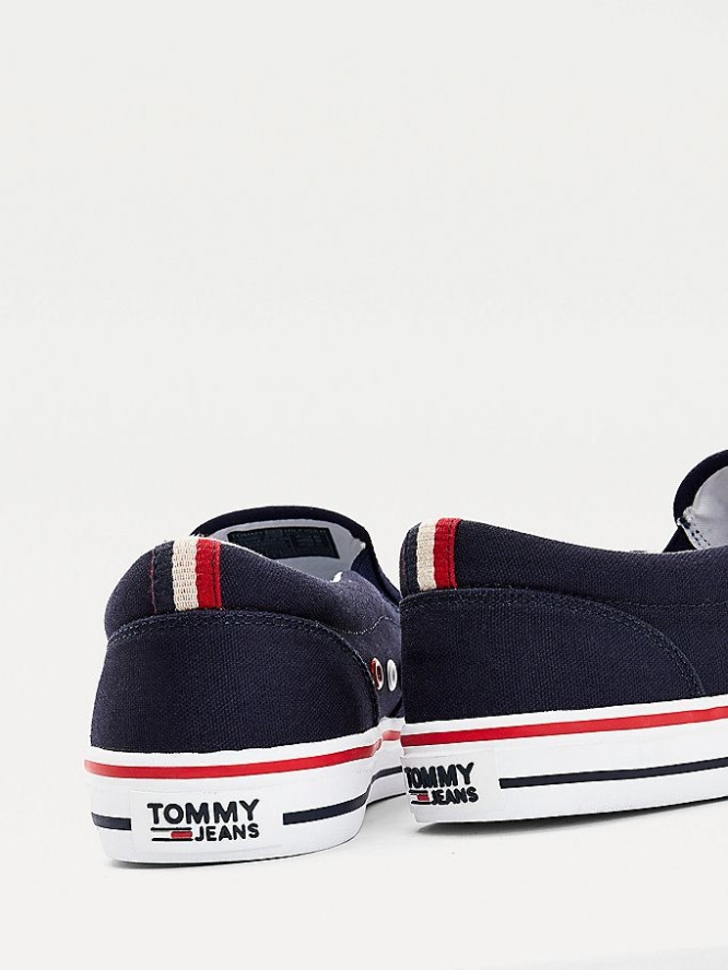 Tommy Hilfiger Baumwoll Slip-On Sneakers Herren Dunkelblau | AT013GQIP