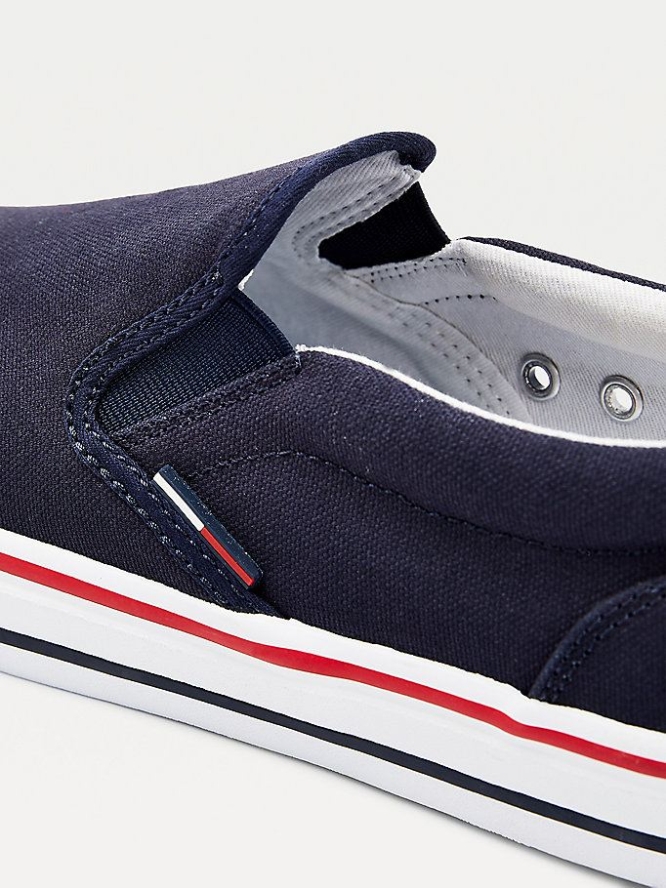 Tommy Hilfiger Baumwoll Slip-On Sneakers Herren Dunkelblau | AT013GQIP