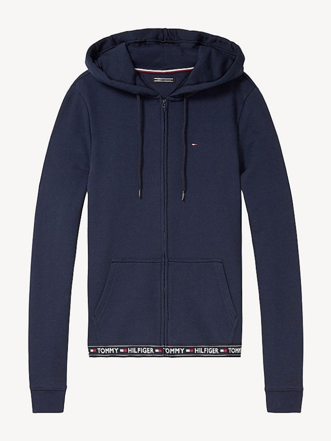 Tommy Hilfiger Baumwoll Terry Lounge Nachtwäsche Damen Navy | AT348RPXC