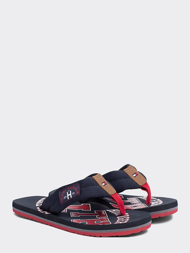 Tommy Hilfiger Beach Flip Flops Herren Dunkelblau | AT476IBON