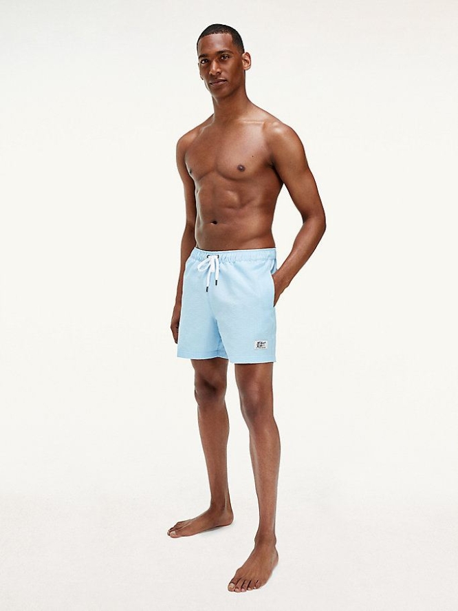 Tommy Hilfiger Beach Logo Mid Length Swim Bademode Herren Hellblau | AT652SZJC