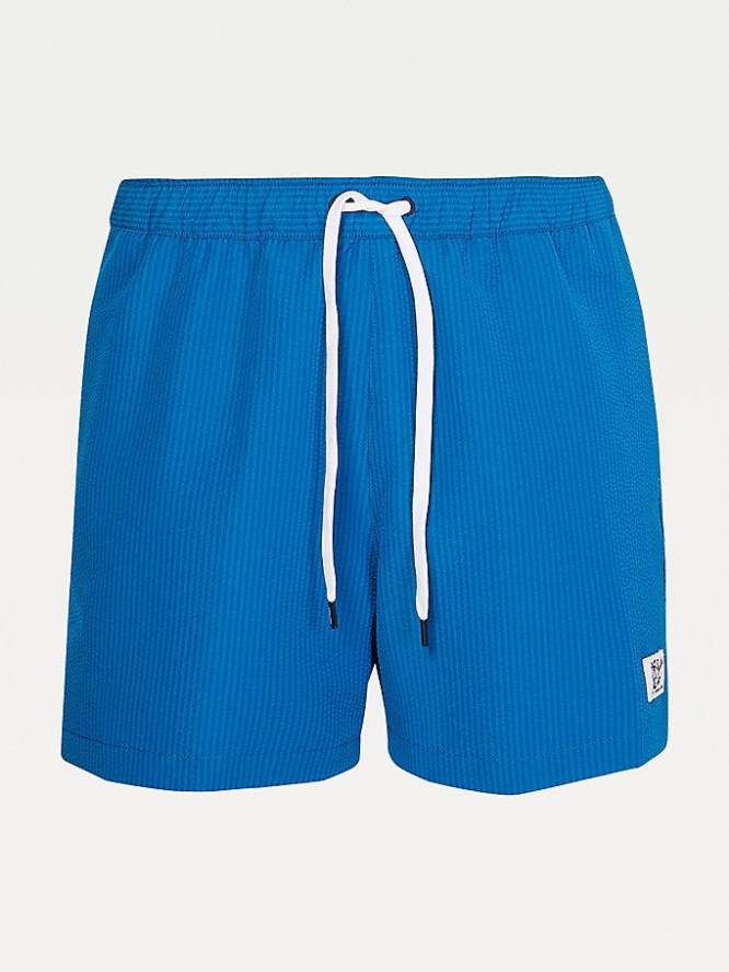 Tommy Hilfiger Beach Logo Mid Length Swim Bademode Herren Blau | AT761CNHX