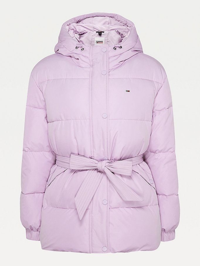 Tommy Hilfiger Belted Puffer Jacke Damen Lila | AT820YENL