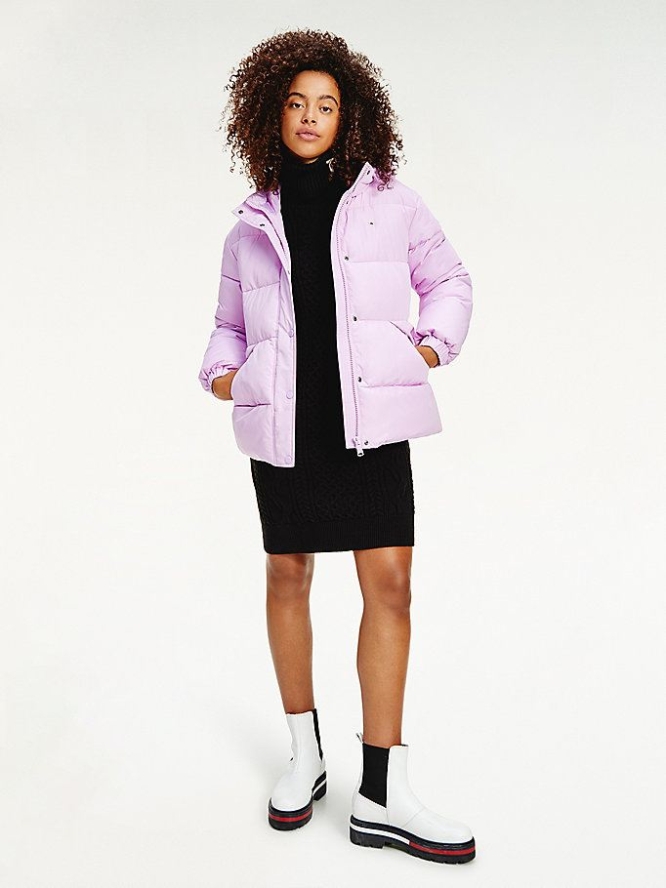 Tommy Hilfiger Belted Puffer Jacke Damen Lila | AT820YENL