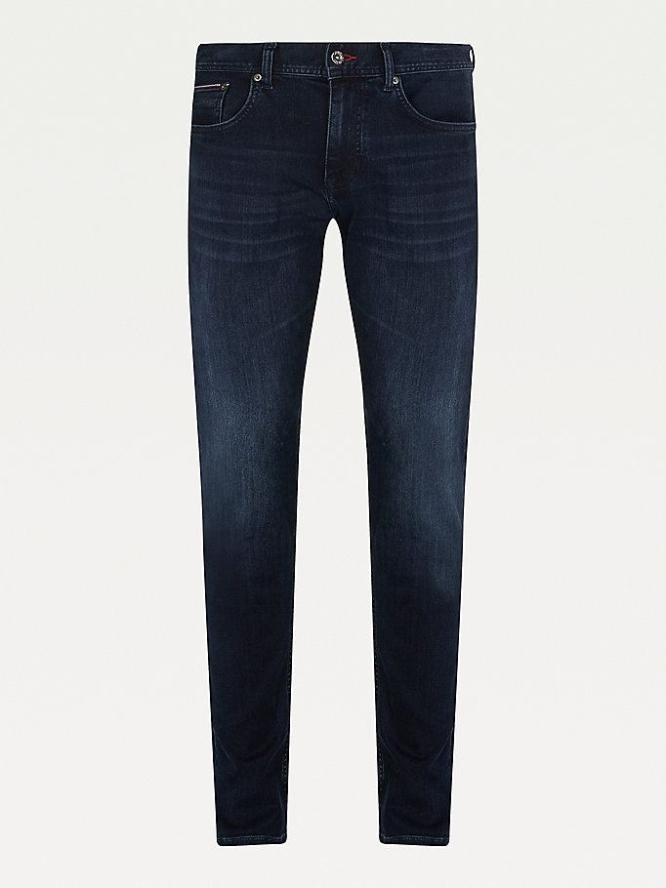 Tommy Hilfiger Bleecker Slim Faded Jeans Herren Schwarz Blau | AT420GHVI