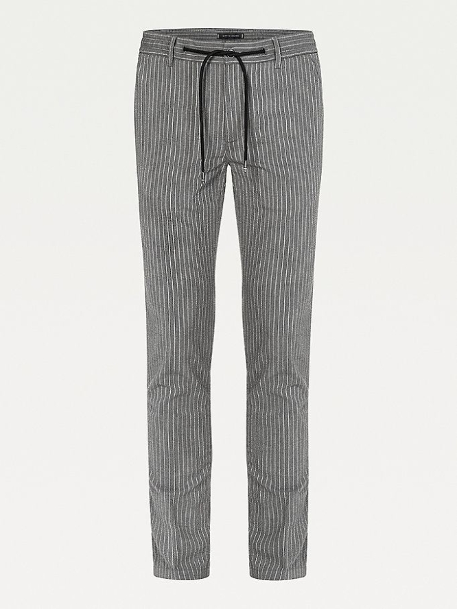 Tommy Hilfiger Bleecker Slim Pinstripe Drawstring Chino-hosen Herren Silber | AT895OGCK