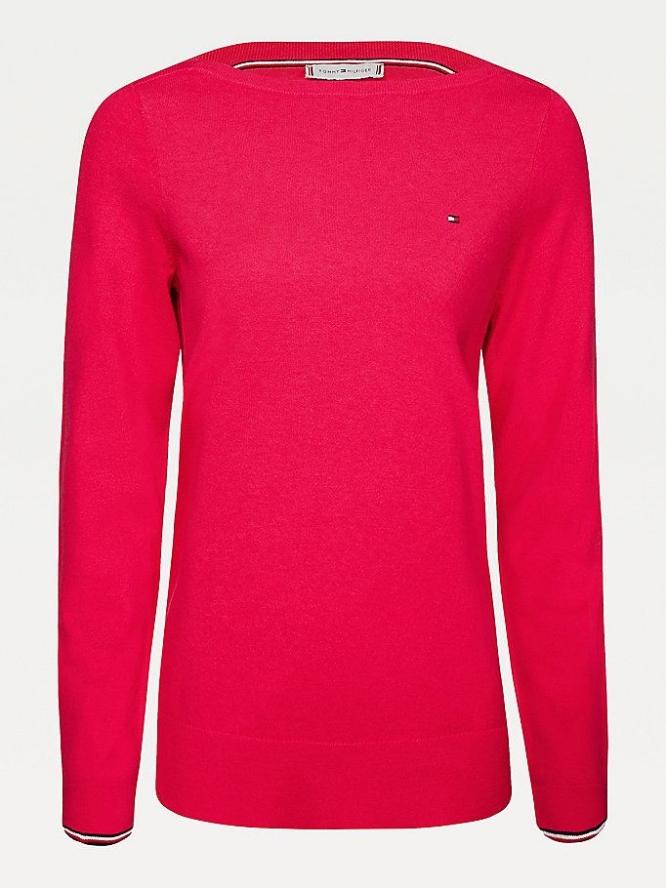 Tommy Hilfiger Boots Neck Jumper Pullover Damen Rosa Rot | AT590AITP