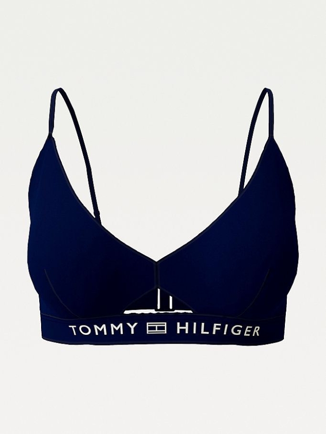 Tommy Hilfiger Bralette Bikini Top Bademode Damen Dunkelblau | AT327DGEZ