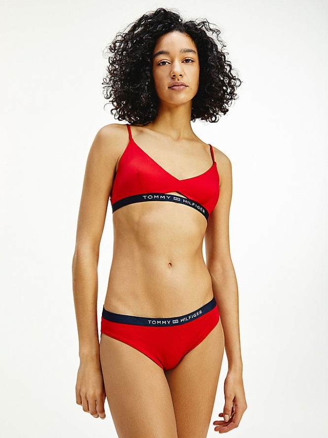 Tommy Hilfiger Bralette Bikini Top Bademode Damen Rot | AT987WOYM