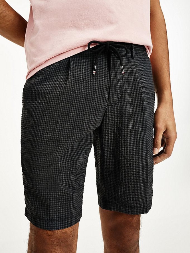 Tommy Hilfiger Brooklyn Gingham Seersucker Kurze Hose Herren Silber | AT403THAP