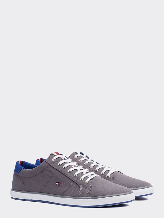 Tommy Hilfiger Canvas Spitze Up Sneakers Herren Grau | AT590OBQK