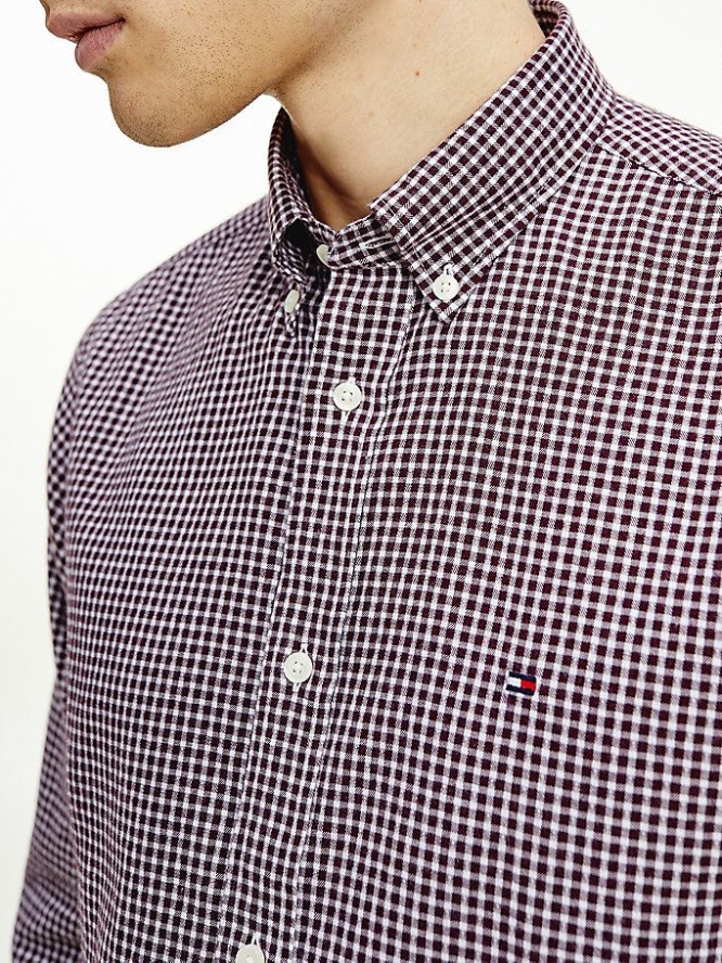 Tommy Hilfiger Cashmere Blend Gingham Check Hemd Herren Weiß | AT721CSZR