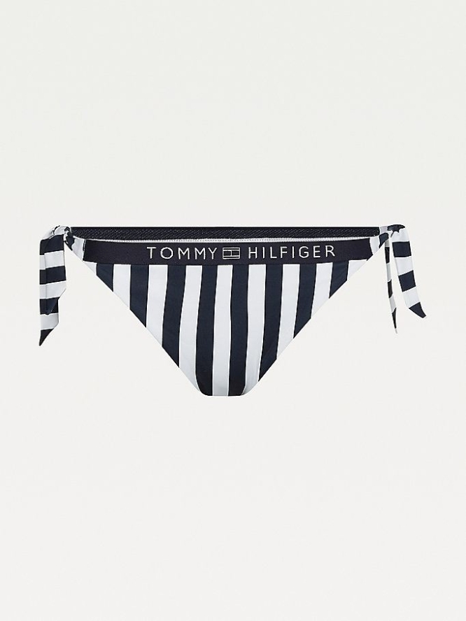 Tommy Hilfiger Cheeky Stripe Side-Tie Bikini Bottoms Bademode Damen Stripes | AT839LRMC