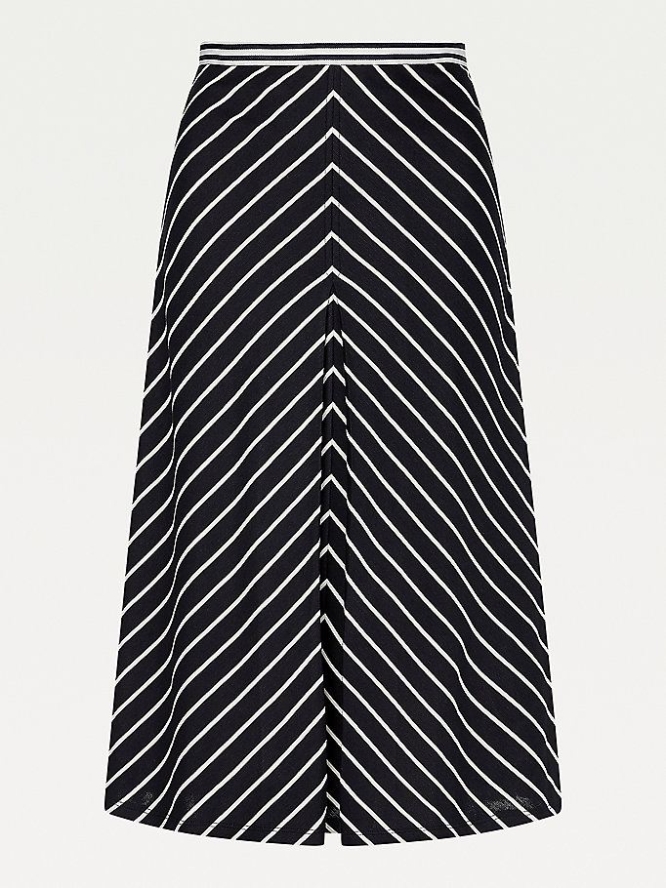 Tommy Hilfiger Chevron Stripe Midi Length Röcke Damen Stripes | AT156VFTH