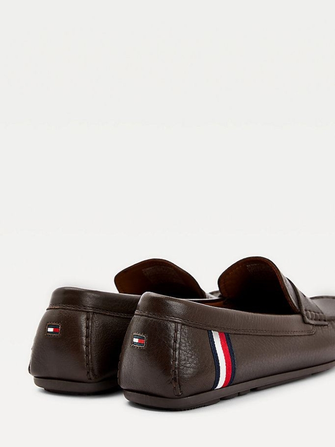 Tommy Hilfiger Classics Leder Driver Freizeitschuhe Herren Braun | AT592QZML